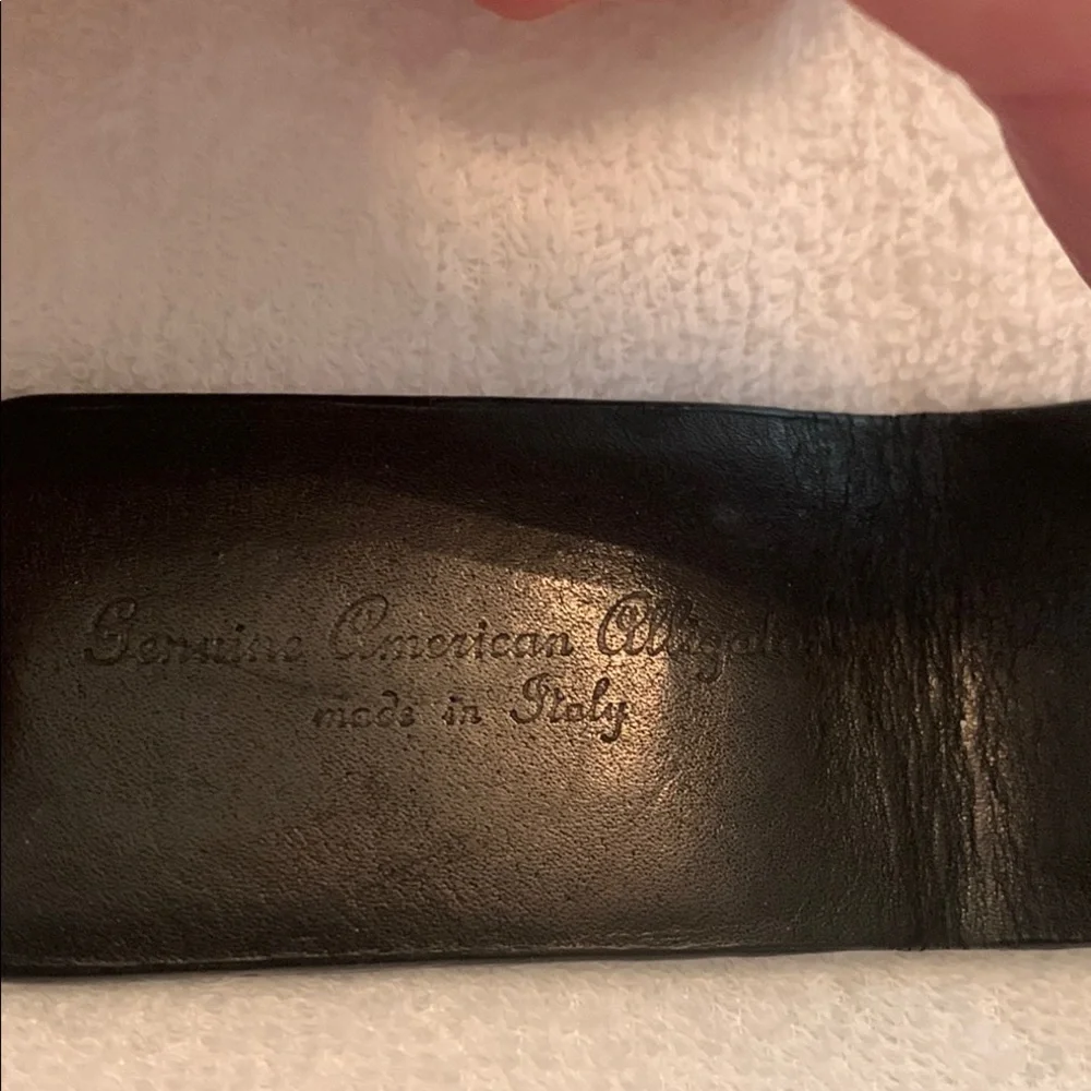 Black Crocodile Leather Money Clip.